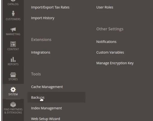 Magento 2 backup